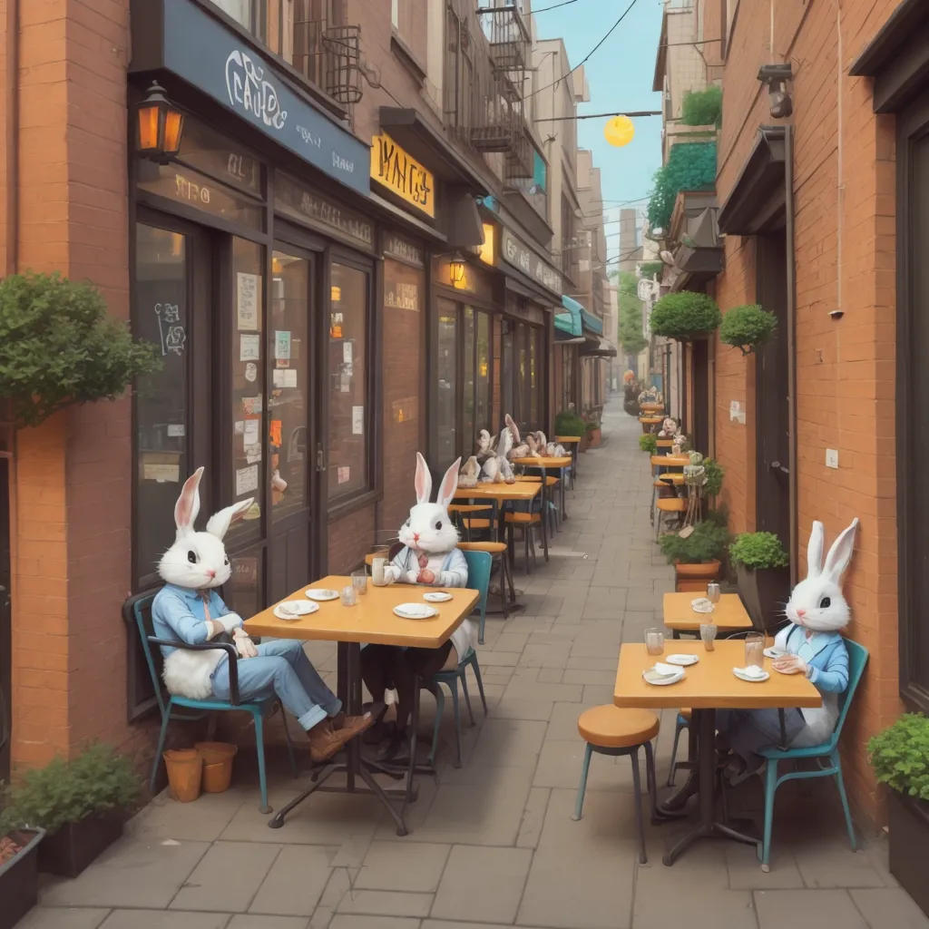 rabbits dining